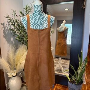 Cupshe Faux Suede Brown Mini Dress M